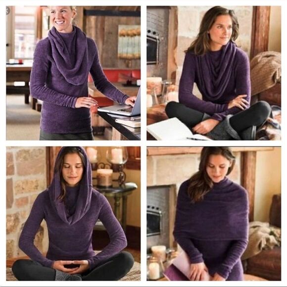 Athleta Cocoon Cozy Cowl Neck 3 Way Sweater size small - Picture 4 of 7